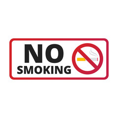 No smoking  sign. Forbidden sign icon isolated on white background vector illustration. Black cigarette and smoke, red prohobition circle isolated on white background.