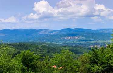 Mountain village on a sunny day