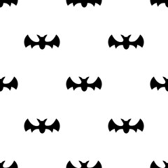 Seamless pattern with black silhouette bats. Halloween texture. Vector illustration for design, web, wrapping paper, fabric, wallpaper.