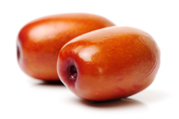 jujube or chinese date on white background