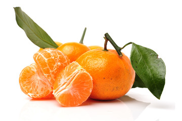 tangerine orange on white background 