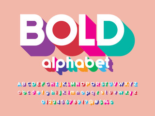 Vector of stylized modern colorful alphabet design