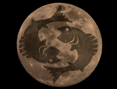 Full Moon Photo with Horoscopes