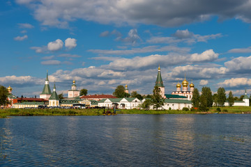 Fototapeta premium Valdai Iversky Svyatoozersky Virgin Monastery for Men. Selvitsky Island, Valdai Lake.