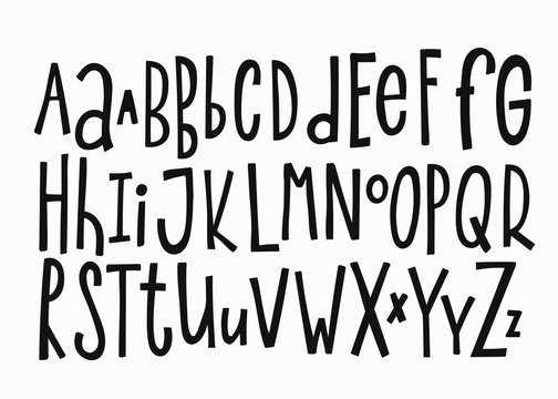 Doodle simple kids alphabet