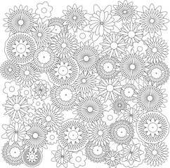 Flowers background catcher for coloring book