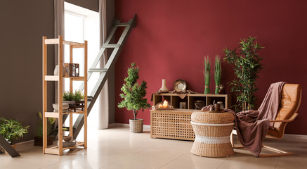 Stylish interior of living room