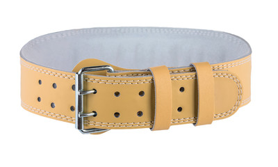 Mockup Sport Weightlifting GYM beige Belt with space for your brand isolated on white background.