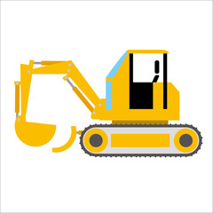 働く車のイラスト 自動車 ゴミ収集車 デフォルメ コミック アニメ調 ベクターデータ Wall Mural Globeds