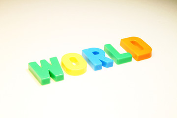 Welt World Schrift 3d Color
