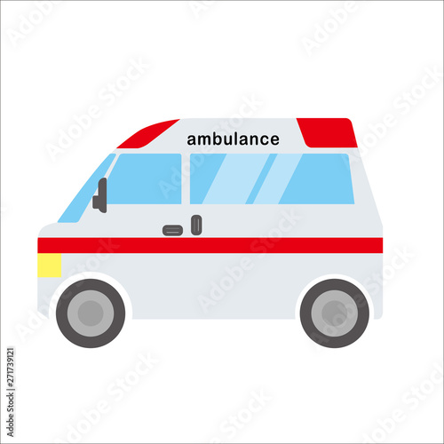 働く車のイラスト 自動車 救急車 デフォルメ コミック アニメ調 ベクターデータ Ambulance Wall Mural Ambulan Globeds