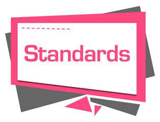 Standards Pink Grey Squares Triangles Text 