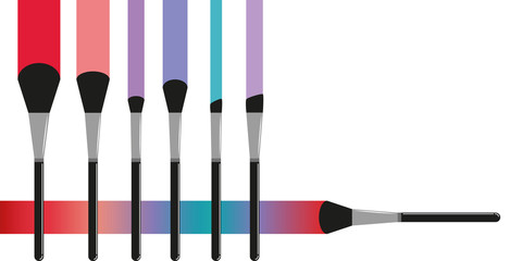 colorful make up brush set design with copy space vector illustration EPS10