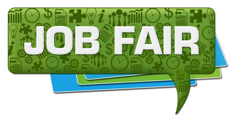 Job Fair Business Symbols Green Blue Comment Symbol 