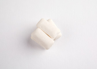 Chewing gum on white background. Dental hygiene and health