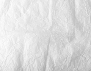 Sheet of White Thin Crumpled Craft Paper Background