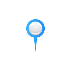 Blue vector geolocation sign with a globe. location map pointer.