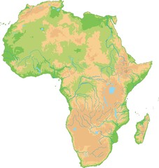 High detailed Africa physical map. © pbardocz