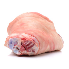 raw pork (leg) isolated on white background