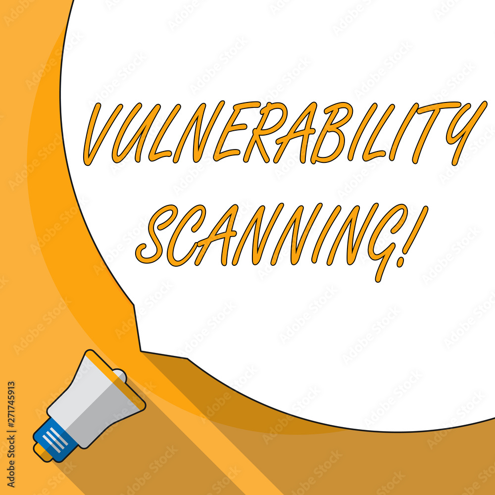 Poster conceptual hand writing showing vulnerability scanning. concept meaning check of the potential point