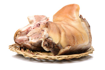 cooked pork (leg) isolated on white background