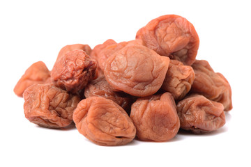 Japanese salt plum or pickled plum on white background 