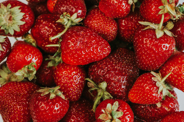 fresh juicy strawberry close-up background