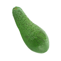 fresh green avocado isolated on white background