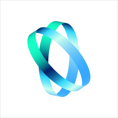 Glow colorful rings bright effect logo template design