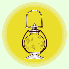 Lanterns lamps contours coloring stock vector illustration hand-drawing sketch