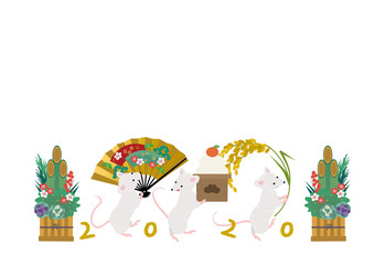 2020年　年賀状　デザイン　子年　令和二年