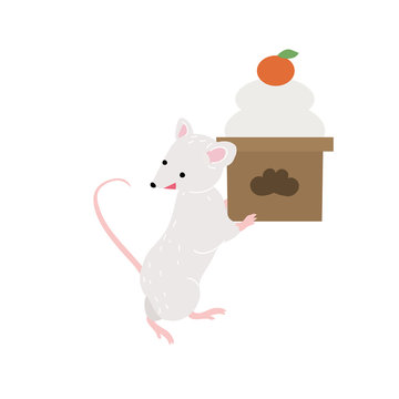 ネズミ イラスト 年 年賀状 素材 子年 令和二年 Stock Vector Adobe Stock