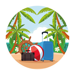 Summer vacations and travel cartoons