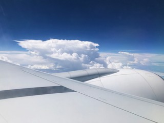 sky views from airplane windows