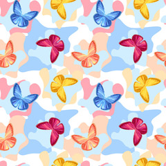 Butterflies. Abstract seamless pattern.   illustration.