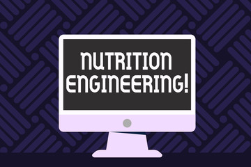 Writing note showing Nutrition Engineering. Business concept for Focused on improving the nutritional profile of a food Desktop Computer Colorful Monitor Screen Freestanding Table