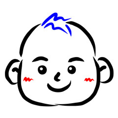 顔アイコン　赤ちゃん　筆　表情　かわいい