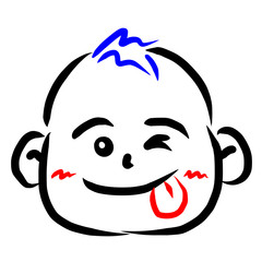 顔アイコン　赤ちゃん　筆　表情　かわいい
