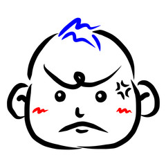 顔アイコン　赤ちゃん　筆　表情　かわいい