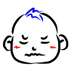 顔アイコン　赤ちゃん　筆　表情　かわいい