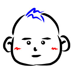 顔アイコン　赤ちゃん　筆　表情　かわいい