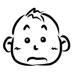 顔アイコン　赤ちゃん　筆　表情　かわいい