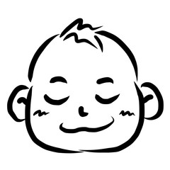 顔アイコン　赤ちゃん　筆　表情　かわいい