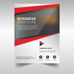 Vector business brochure cover. Annual report cover template. Presentation cover in red.