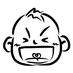 顔アイコン　赤ちゃん　筆　表情　かわいい