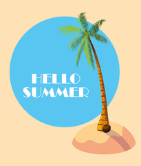 Palm trees and hello summer design