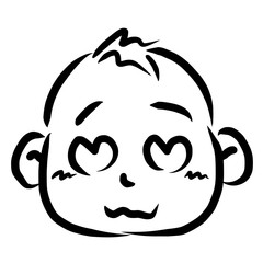 顔アイコン　赤ちゃん　筆　表情　かわいい