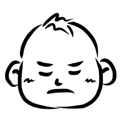 顔アイコン　赤ちゃん　筆　表情　かわいい
