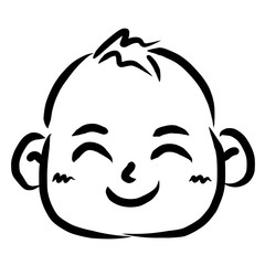 顔アイコン　赤ちゃん　筆　表情　かわいい