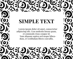 Simple doodle art pattern with typography. Repetition design template. Wrap paper decoration. fabrics art